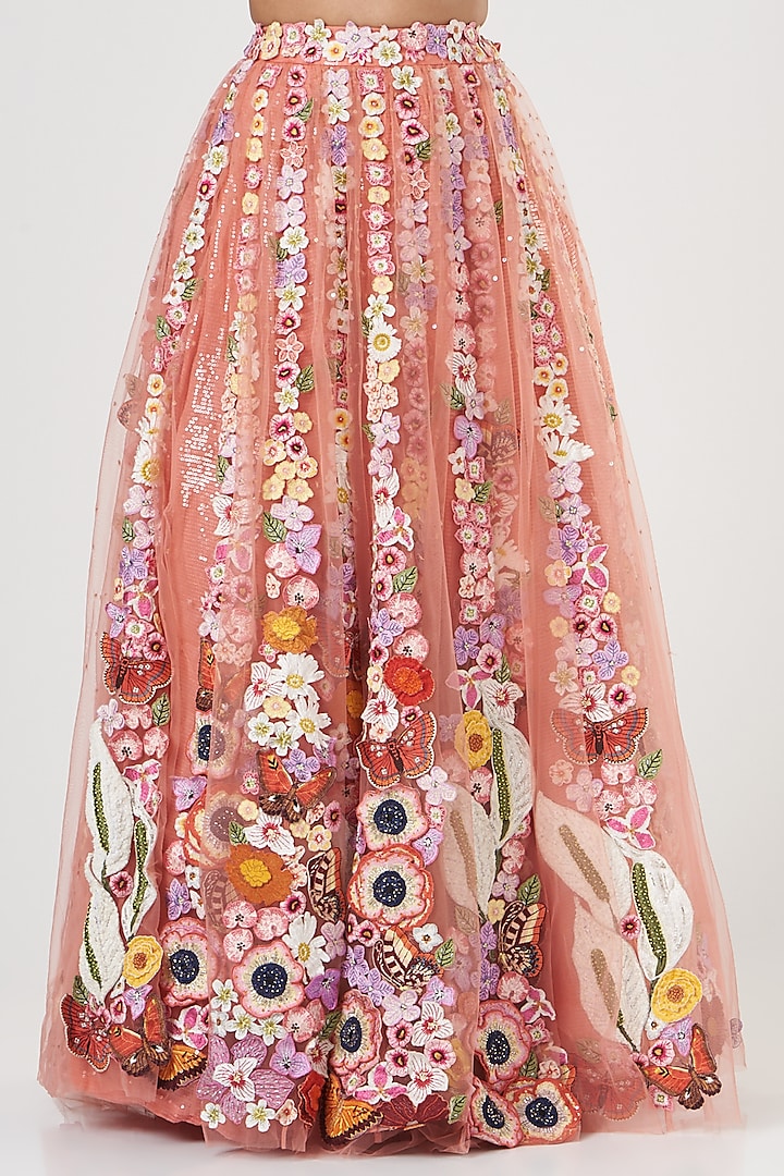 Pink Embroidered Bridal Lehenga Set by Rahul Mishra at Pernia's Pop Up Shop
