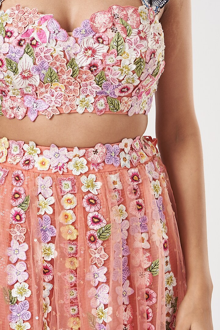 Pink Embroidered Bridal Lehenga Set by Rahul Mishra at Pernia's Pop Up Shop