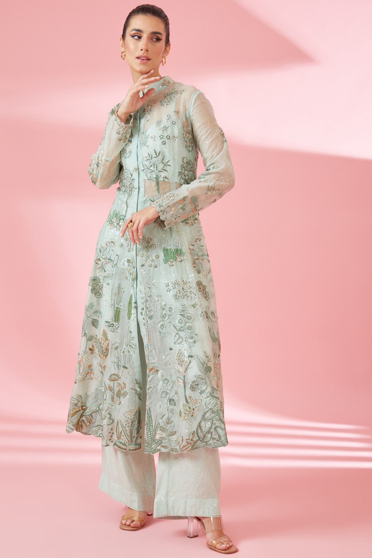 Organza Side Slit Kurthi MHK441