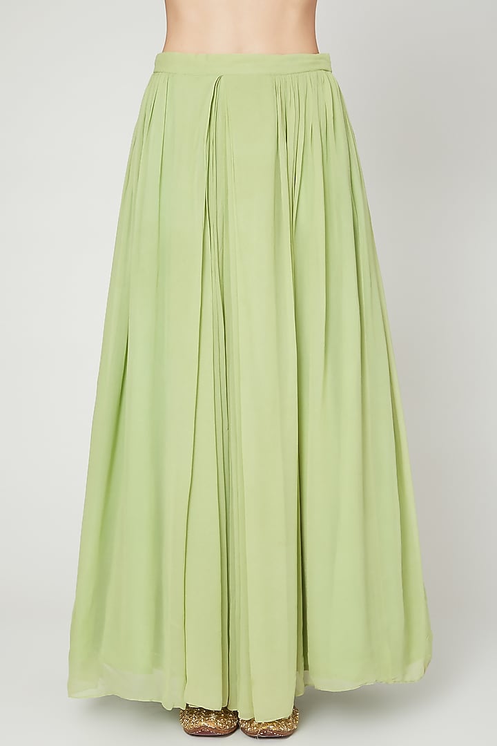 Green Embroidered Wedding Lehenga Set by Ria Shah Label at Pernia's Pop Up Shop