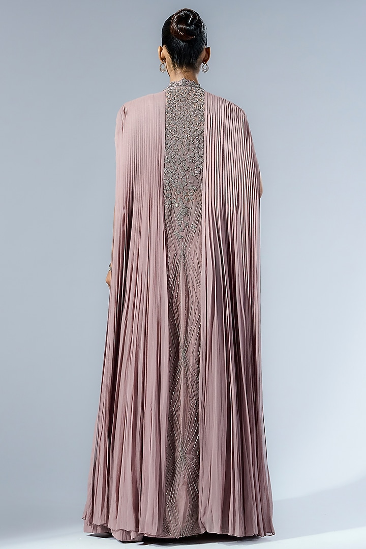 Sandrift Georgette Cutdana & Beads Embroidered Jacket Wedding Lehenga Set by Rishi & Soujit at Pernia's Pop Up Shop