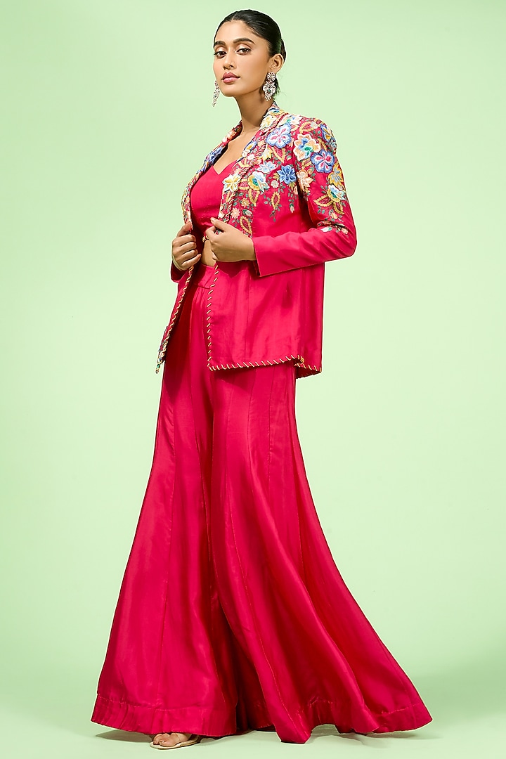 Rani Bemberg Silk Thread Embroidered Blazer Set by Rishi & Soujit at Pernia's Pop Up Shop
