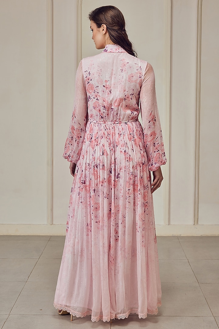 Rosé Muse 無きゃ chiffon pleated dress ピンク
