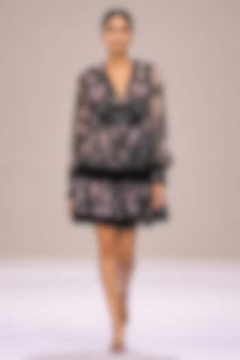 Multi-Colored Chiffon & Cotton Voile Floral Printed Party Wear Dress by Roseroom by Isha Jajodia at Pernia's Pop Up Shop