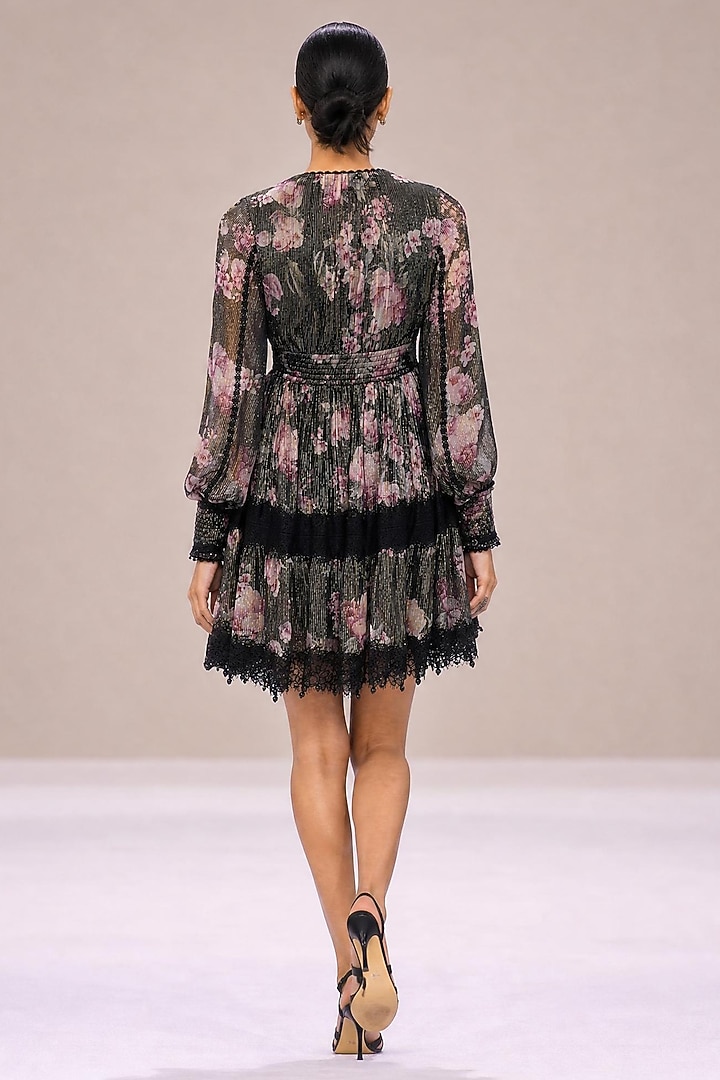 Multi-Colored Chiffon & Cotton Voile Floral Printed Party Wear Dress by Roseroom by Isha Jajodia at Pernia's Pop Up Shop