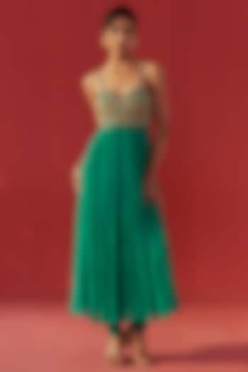 Sea Green Georgette Embroidered Party Wear Anarkali by Rasasvada at Pernia's Pop Up Shop