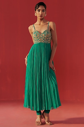 Sea Green Georgette Embroidered Anarkali by Rasasvada