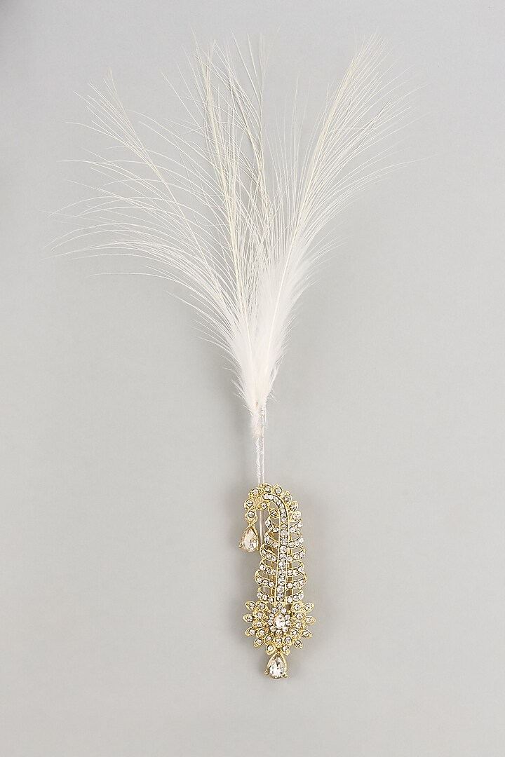Gold Finish Feather Kundan Polki Kalangi by RNG Safawala Men at Pernia's Pop Up Shop