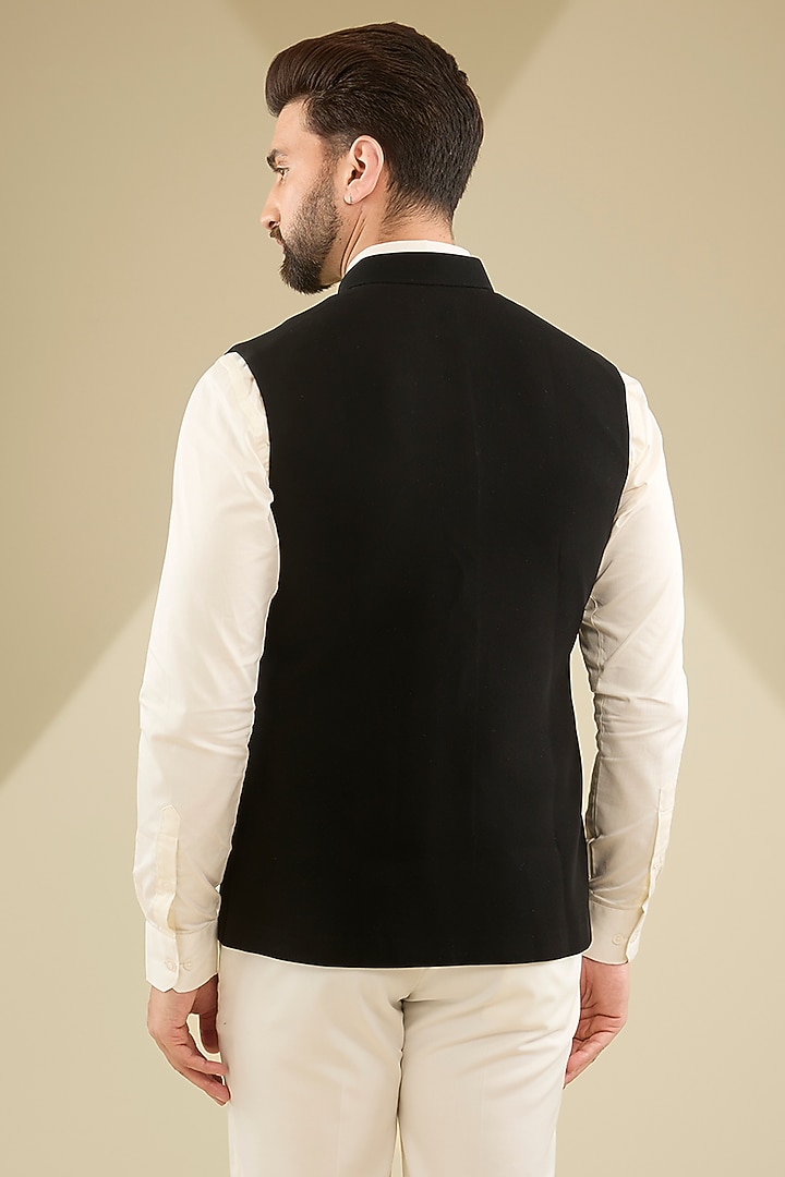 Black French Terry Jacket by RNG Safawala Men at Pernia's Pop Up Shop