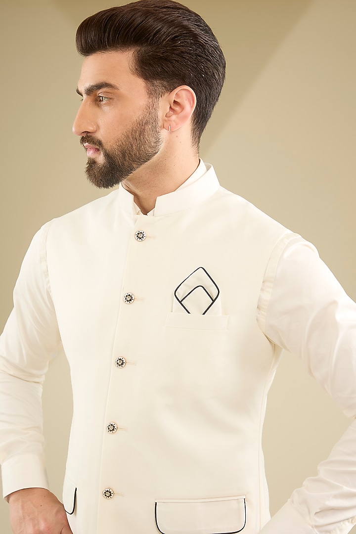 White French Terry Jacket by RNG Safawala Men at Pernia's Pop Up Shop