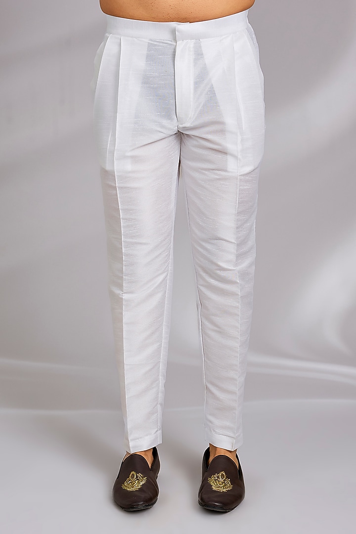 Off-White Dupion Silk Mexican Pants by RNG Safawala Men at Pernia's Pop Up Shop