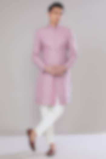 Lilac Terry Silk Sequins Embroidered Sherwani Set by RNG Safawala Men