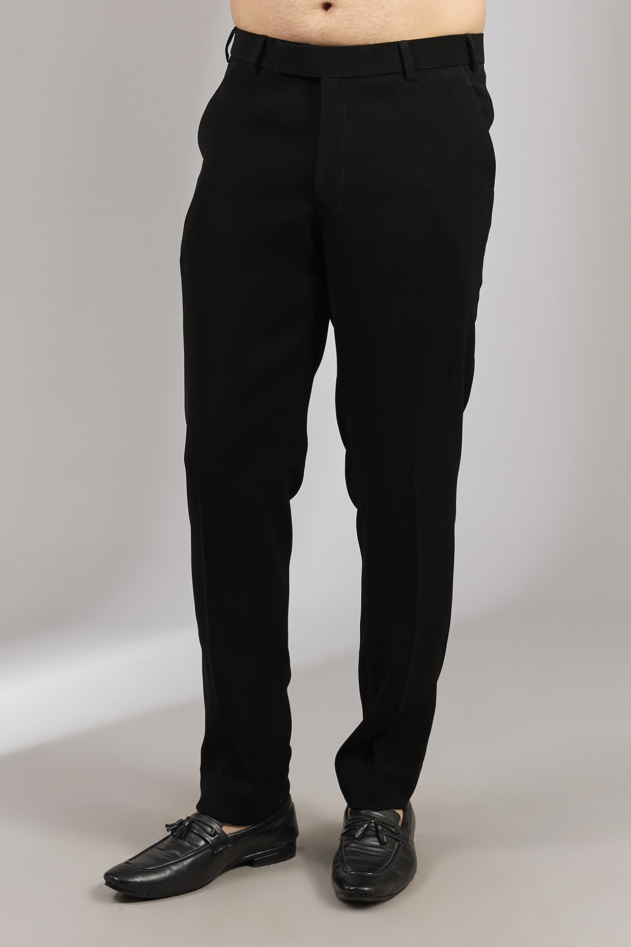 Black French Terry Tapered Pants by RNG Safawala Men