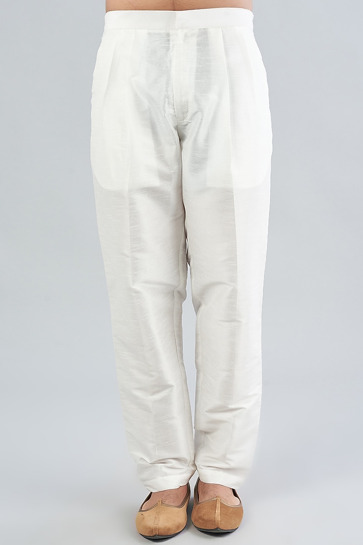 Ivory Dupion Silk Mexican Pants by RNG Safawala Men at Pernia's Pop Up Shop