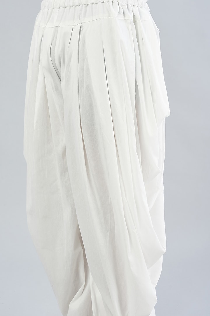 Ivory Dupion Silk Dhoti Pants by RNG Safawala Men at Pernia's Pop Up Shop