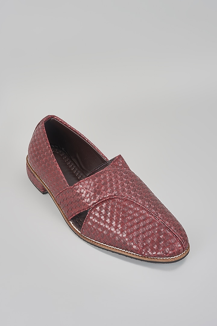Brown Grain Leather Slip-On Peshwari by RNG Safawala Men at Pernia's Pop Up Shop