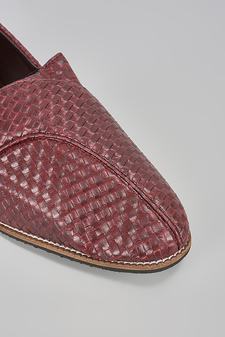 Brown Grain Leather Slip-On Peshwari by RNG Safawala Men at Pernia's Pop Up Shop