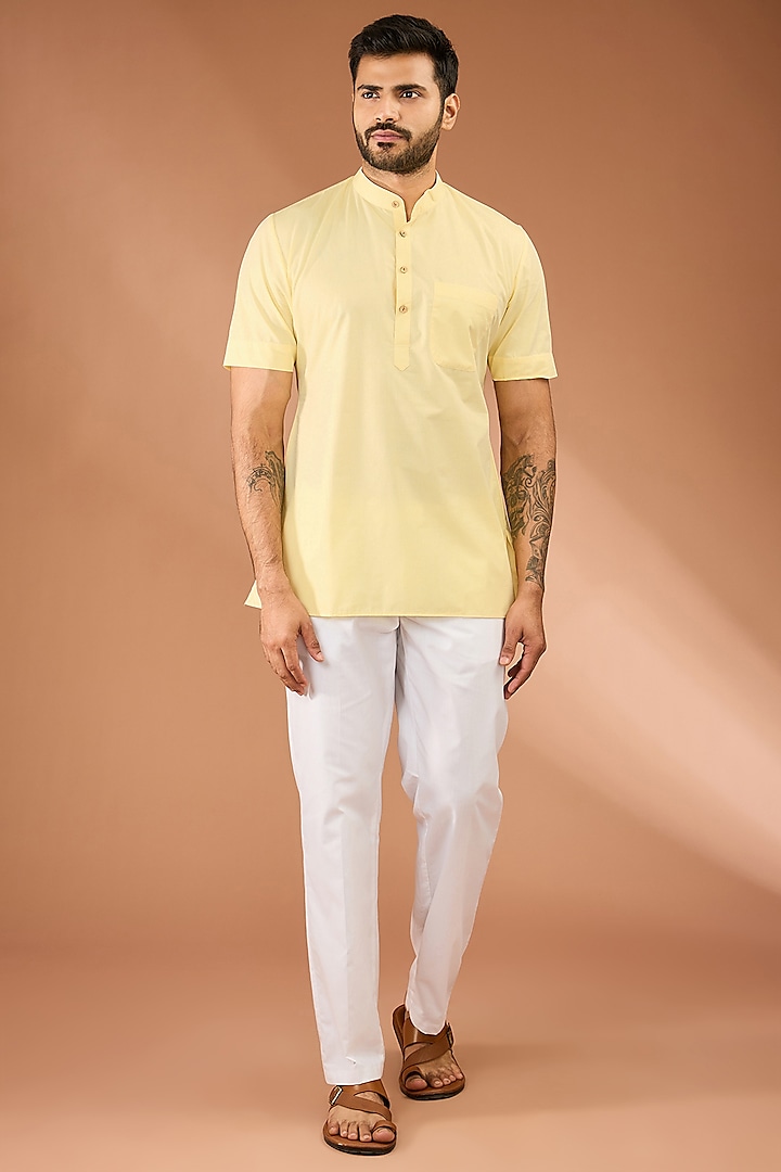 Yellow & Off-White Cotton Co-Ord Set by RNG Safawala Men at Pernia's Pop Up Shop