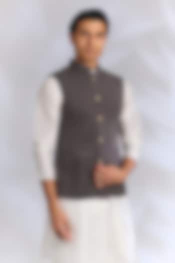 Grey French Terry Bundi Jacket by RNG Safawala Men at Pernia's Pop Up Shop