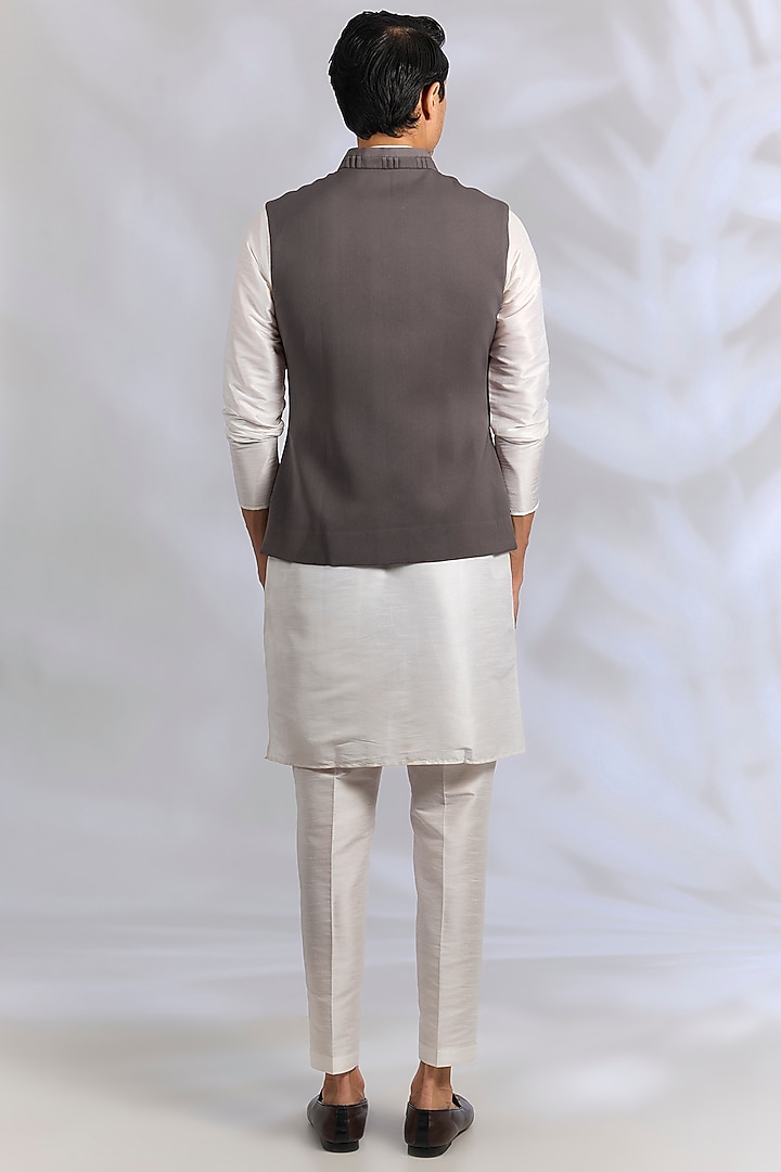 Grey French Terry Bundi Jacket by RNG Safawala Men at Pernia's Pop Up Shop
