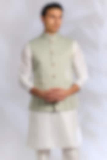 Pista Green French Terry Bundi Jacket by RNG Safawala Men at Pernia's Pop Up Shop