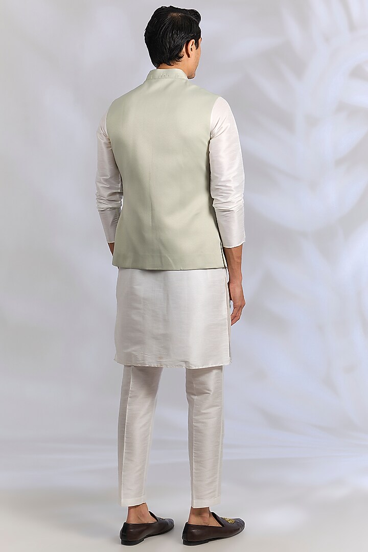 Pista Green French Terry Bundi Jacket by RNG Safawala Men at Pernia's Pop Up Shop