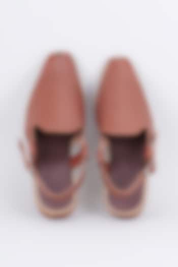 Tan Brown Leather Handcrafted Mules by RNG Safawala Men