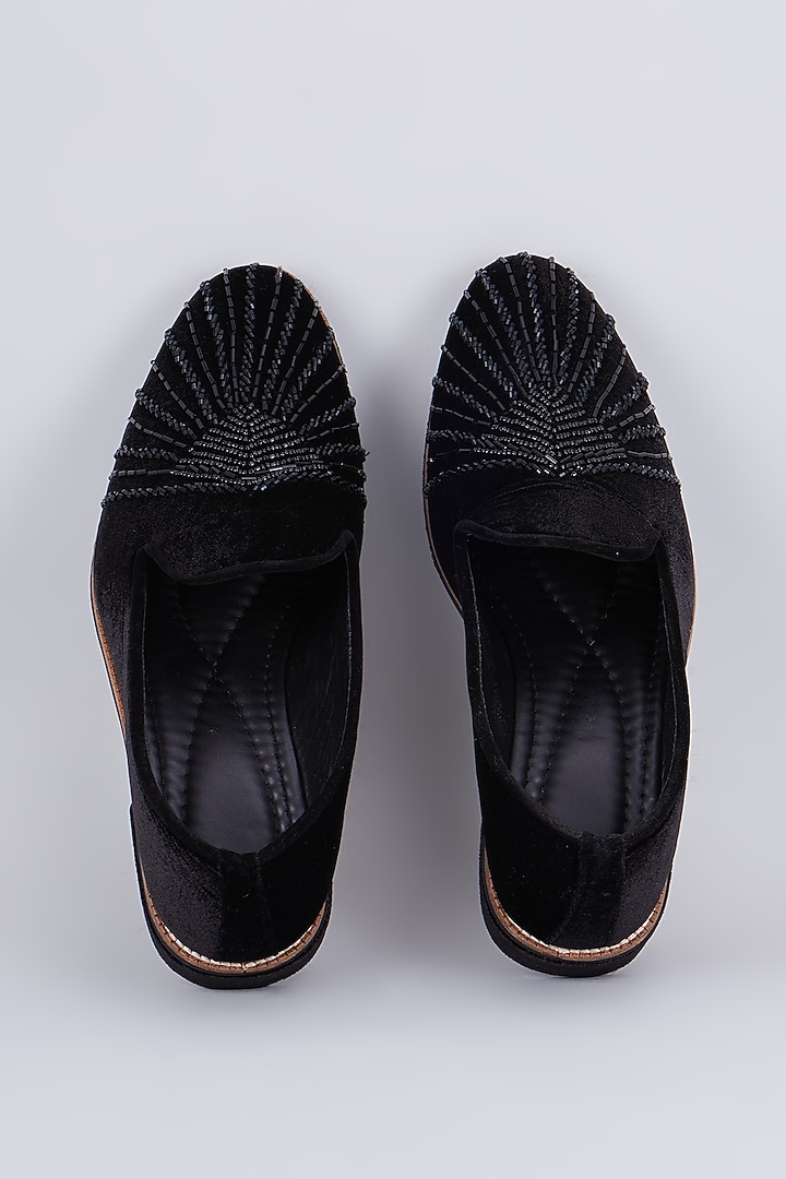 Black Suede Embroidered Loafers by RNG Safawala Men at Pernia's Pop Up Shop
