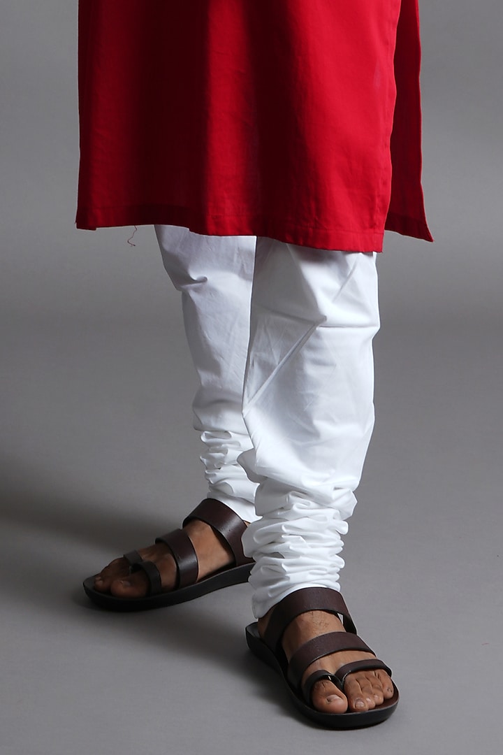 Red Cotton Hand Embroidered Kurta by Ritambh at Pernia's Pop Up Shop