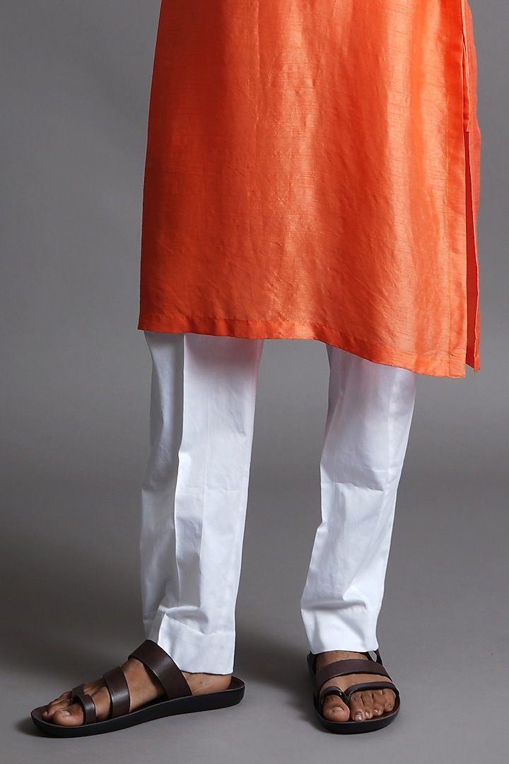 Orange Dola Silk Sequins Embroidered Kurta by Ritambh at Pernia's Pop Up Shop