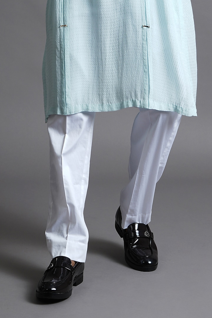 Powder Blue Georgette Embellished Kurta by Ritambh at Pernia's Pop Up Shop