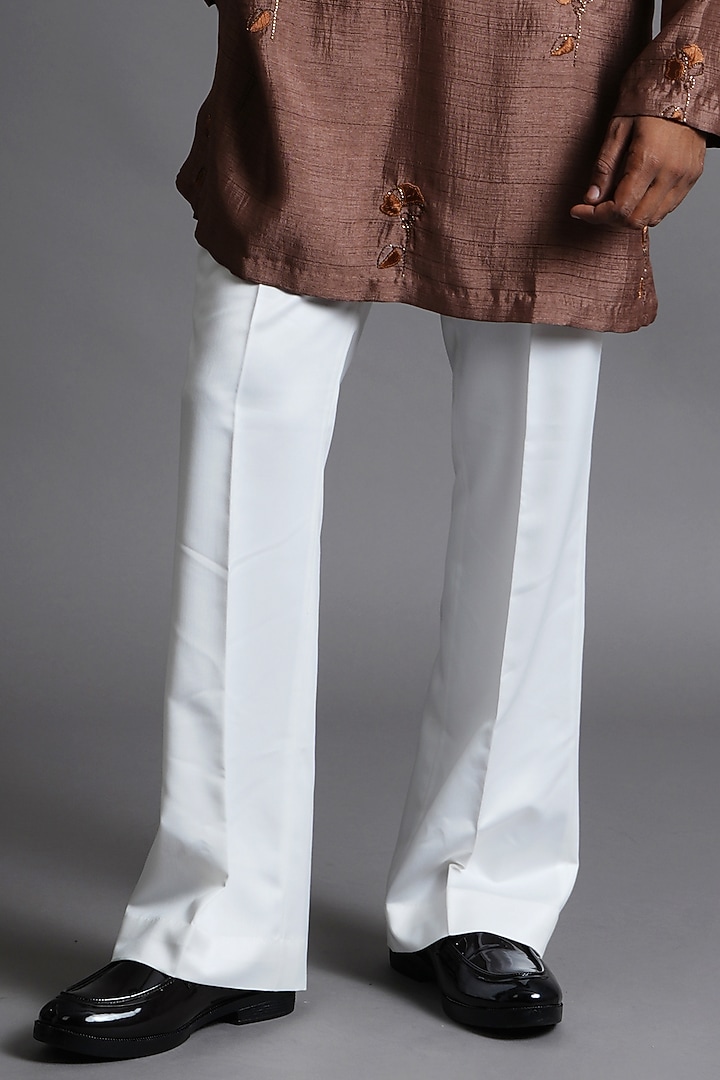 Brown Dupion Silk Hand Embroidered Kurta by Ritambh at Pernia's Pop Up Shop