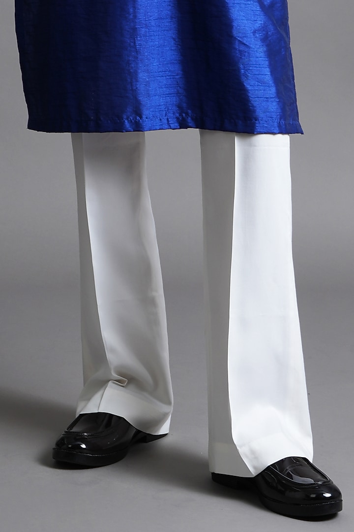 Blue Dupion Silk Sequin Embellished Kurta by Ritambh at Pernia's Pop Up Shop