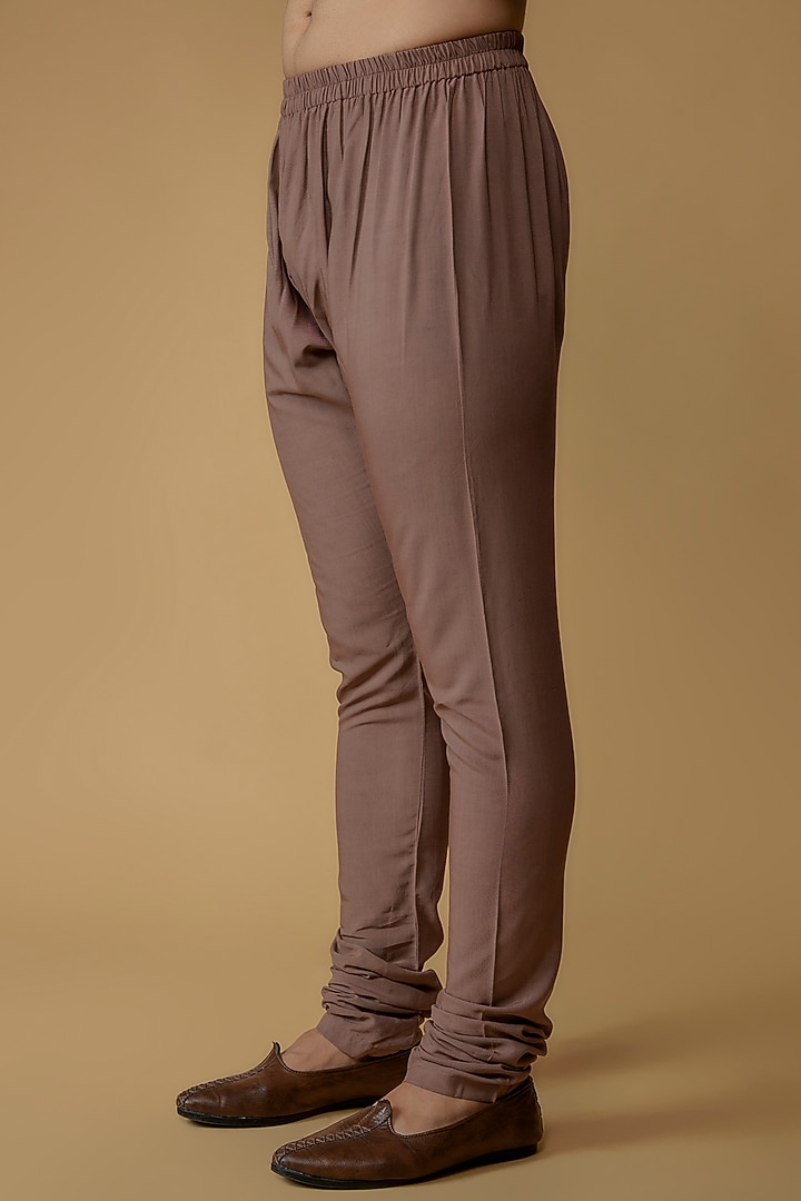 Deep Mauve Modal Silk Thread Embroidered Kurta Set by Ritambh at Pernia's Pop Up Shop