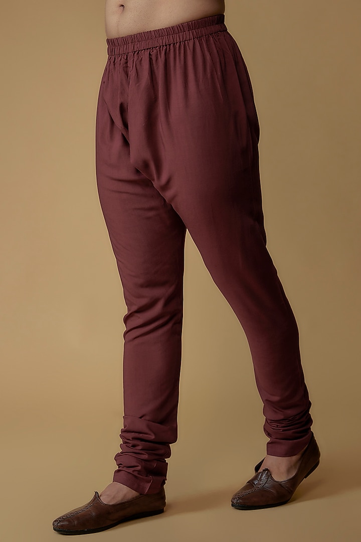 Maroon Modal Cotton Embroidered Wedding Indowestern Set by Ritambh at Pernia's Pop Up Shop