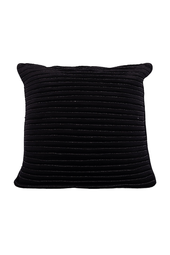 Black Tesco Ginger Premium Corduroy Cushion Cover by Ratios at Pernia's Pop Up Shop