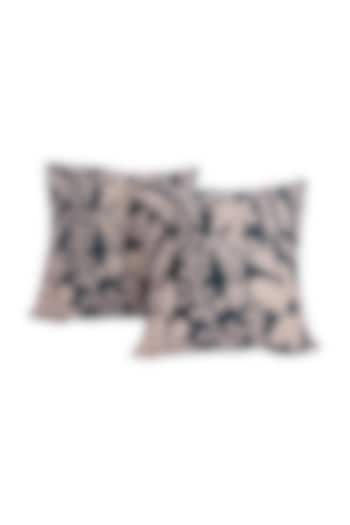 Dark Green Soft Woven Cotton Floral Square Cushion Cover (Set of 2) by Ratios at Pernia's Pop Up Shop