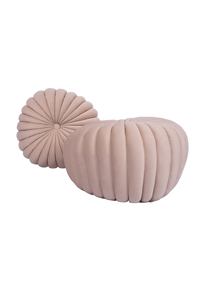White Soft Woven Cotton Round Decorative Cushion Cover (Set of 2) by Ratios at Pernia's Pop Up Shop