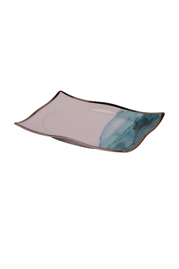 White & Green Porcelain Monet Rectangular Platter by Ratios at Pernia's Pop Up Shop