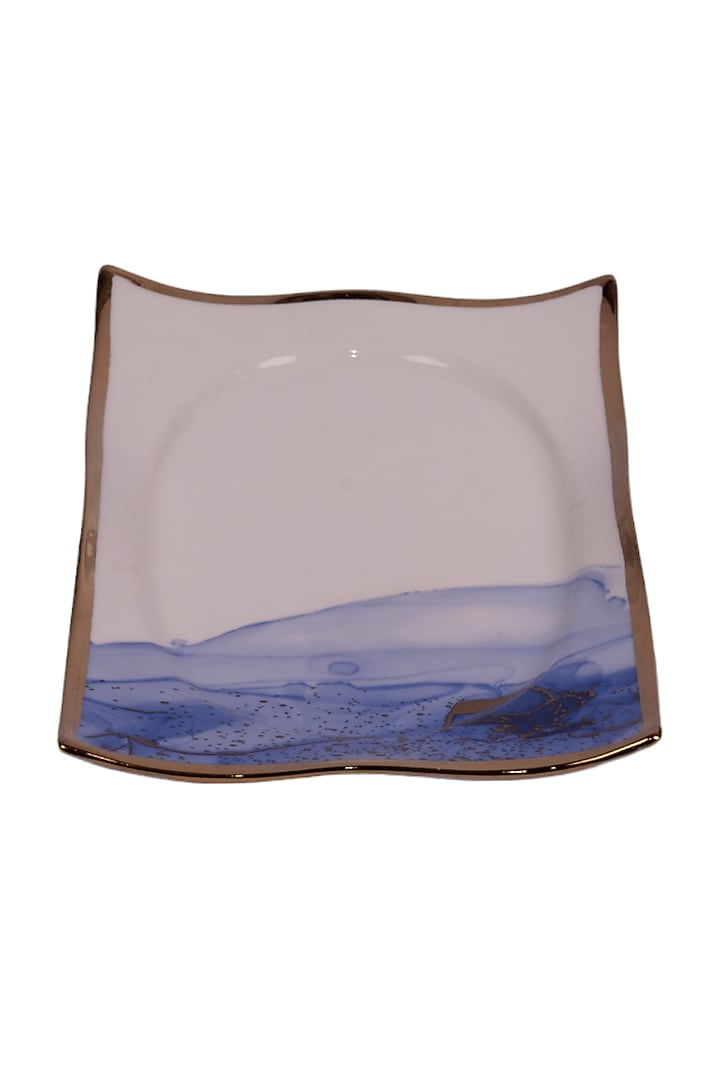 White & Blue Porcelain Monet Rectangular Platter by Ratios at Pernia's Pop Up Shop