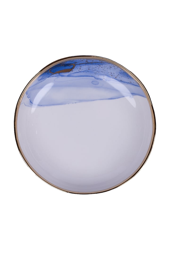 White & Blue Porcelain Monet Bowl by Ratios at Pernia's Pop Up Shop