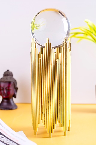 Gold Metal Stand With Crystal Ball by Ratios