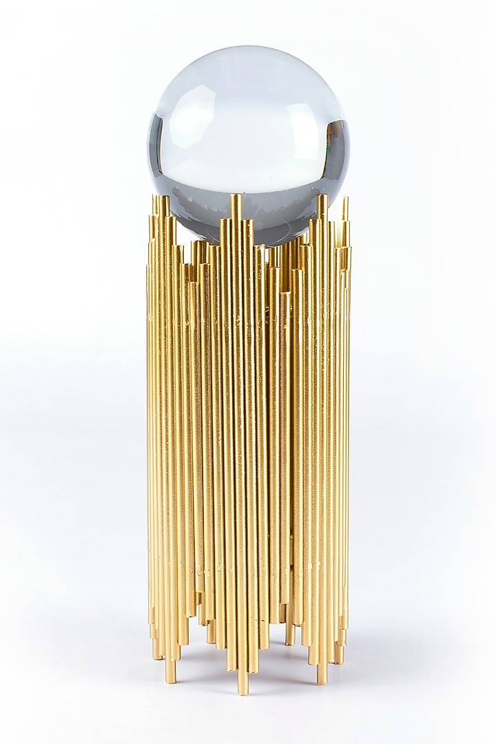 Gold Metal Stand With Crystal Ball by Ratios at Pernia's Pop Up Shop