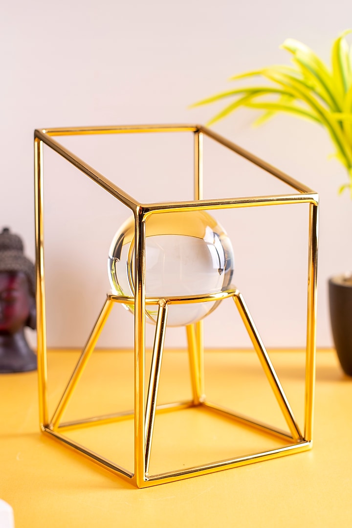 Gold Metal Stand With Crystal Ball by Ratios