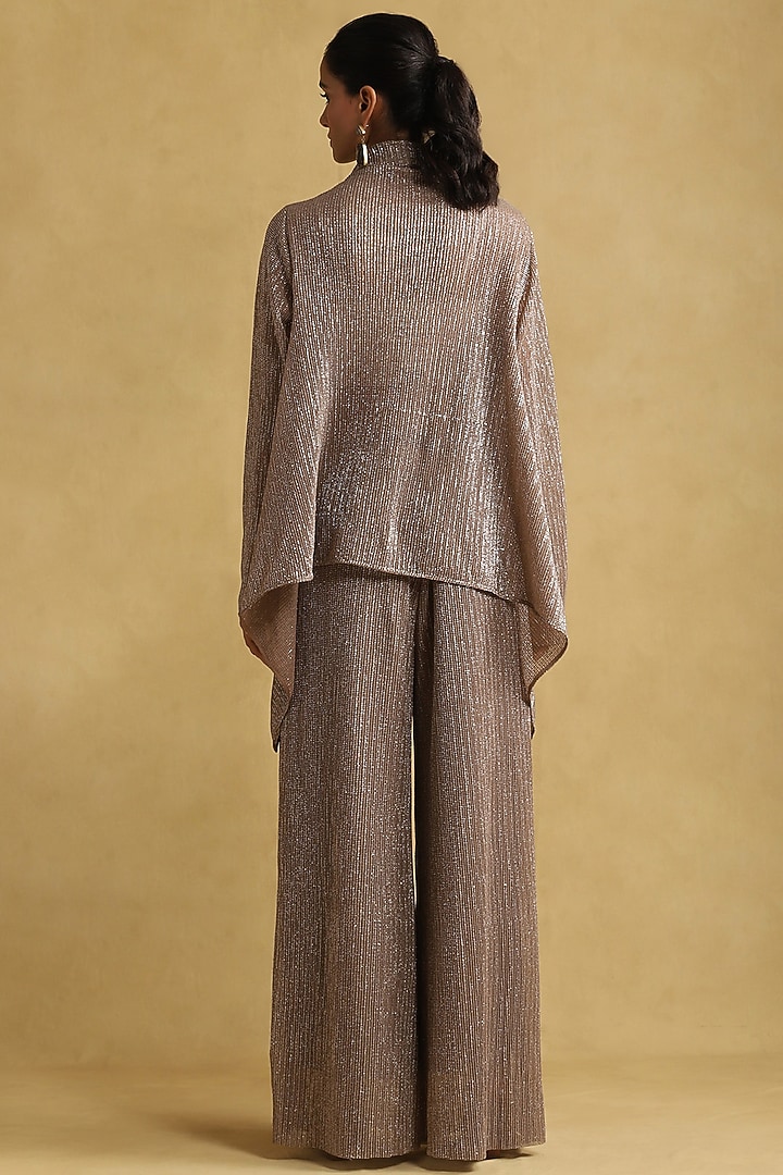 Brown Poly Sequins Co-Ord Set by Ritu Kumar at Pernia's Pop Up Shop