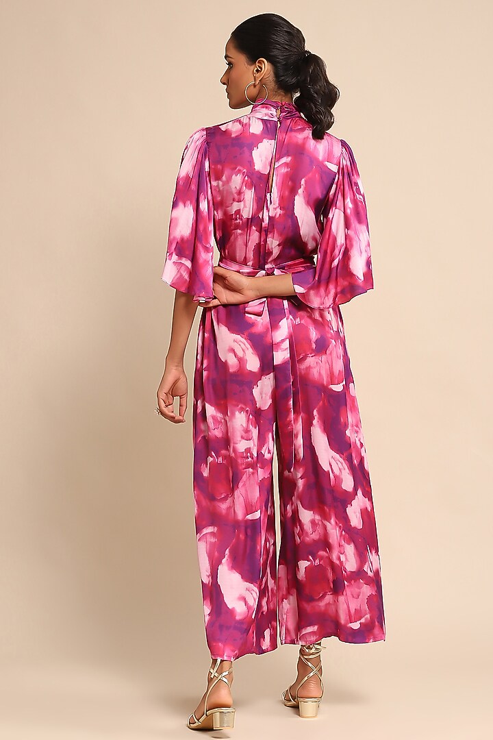 Pink Viscose & Satin Jumpsuit by Ritu Kumar at Pernia's Pop Up Shop