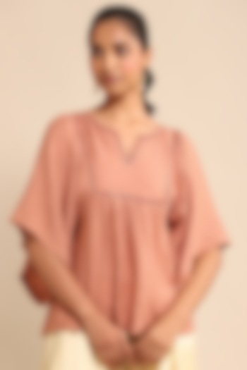 Pink Cotton Nylon Double Cloth Kurta by Ritu Kumar at Pernia's Pop Up Shop