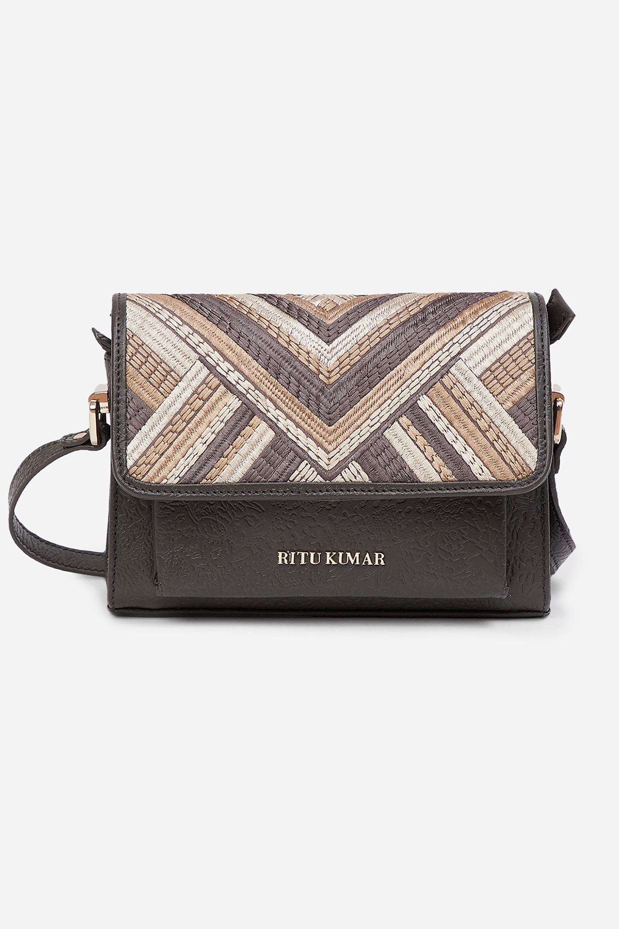 embroidered sling bag