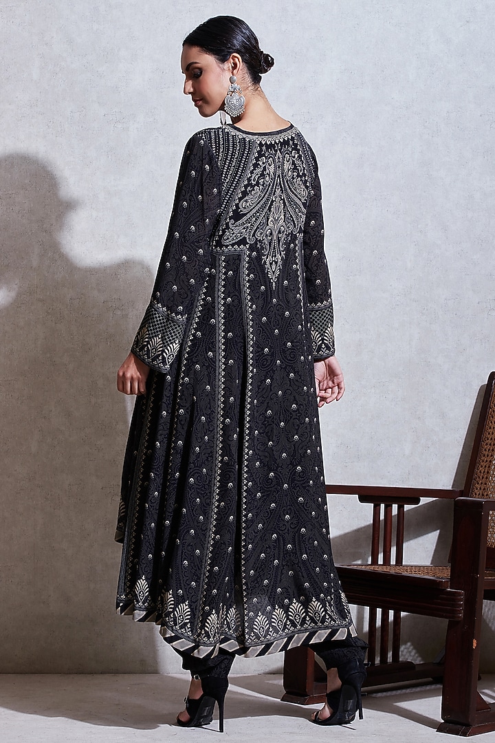 Black & Ivory Printed Kurta Set by Ritu Kumar at Pernia's Pop Up Shop