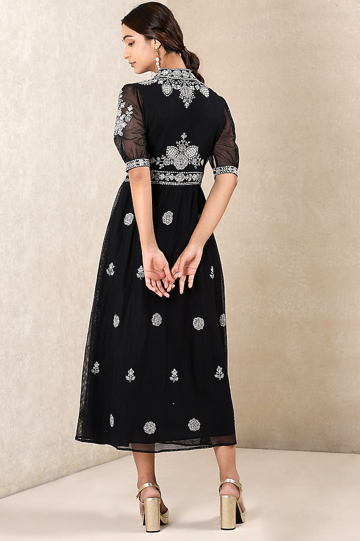 ritu kumar black embroidered dress RI Ritu Kumar Black Embroidered Dress – Saris and Things main image 1
